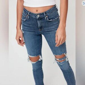 Agolde | Sophie‎ High Rise Medium Wash Distressed Jeans | Size 26